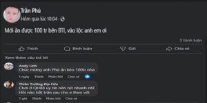 Bạn bè trên facebook chúc mừng anh Trần Phú bắt được kèo BTI