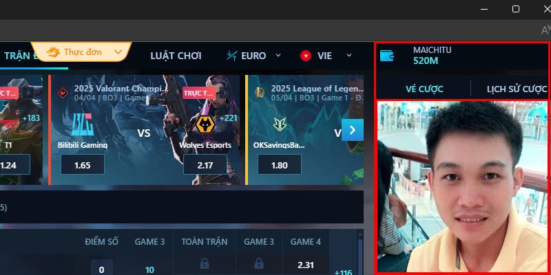 Màn Trình Diễn Đáng Gờm Của Cược Thủ Mai Chí Tại TF Esport QH88 Giúp Anh Mang Về 400 Triệu 1 Cược thủ Mai Chí cùng tài khoản chiến thắng TF Esports