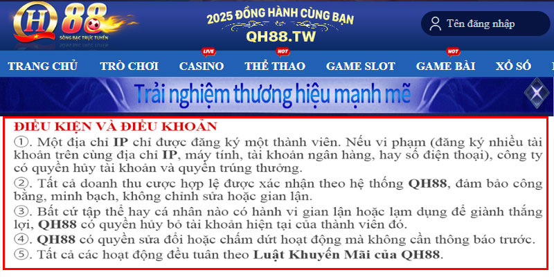 Tài khoản QH88 bị khóa thì phải làm sao? 2 Điều khoản Qh88 quy định gian lận tại nhà cái có thể bị khoá tài khoản vĩnh viễn