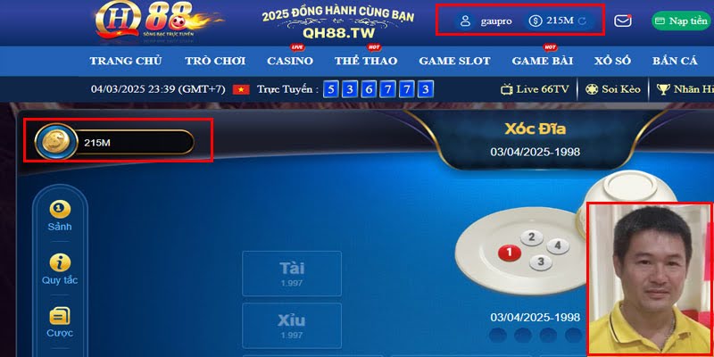 Tài khoản Gấu Pro lật kèo Xóc đĩa 30 giây ring về 150 triệu sau nửa tiếng 1 Gấu Pro cùng tài khoản VN Xóc Đĩa 30S mới chiến thắng