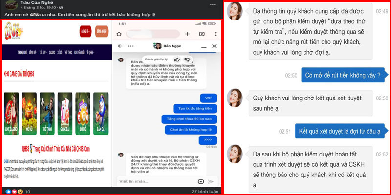 Cảnh giác nhà cái QH88 lừa đảo, mạo danh thương hiệu nhằm scam người chơi 1 Nhà cái mạo danh QH88 gây ảnh hưởng xấu cho người chơi